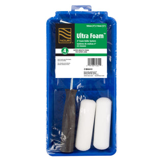 Nour 4" High Density Foam 4 Piece Set (Blue Plastic Mini Tray)